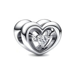Radiant Heart & Floating Stone Charm